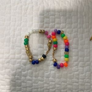 Pony bead neon gold bracelets